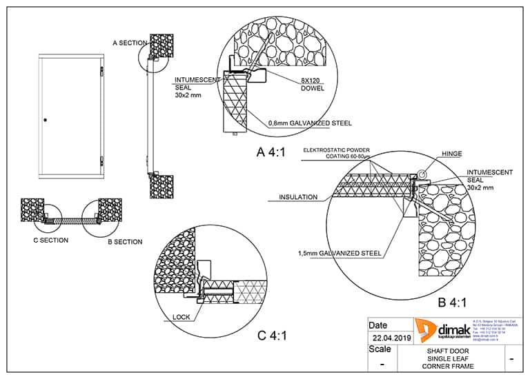 Fire Rated Shaft Door Drawing