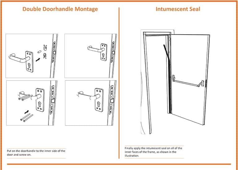 Double Fire Door Handle Installation - Intumescent Seal